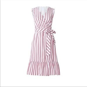 Draper James Red and White Striped Midi Dress